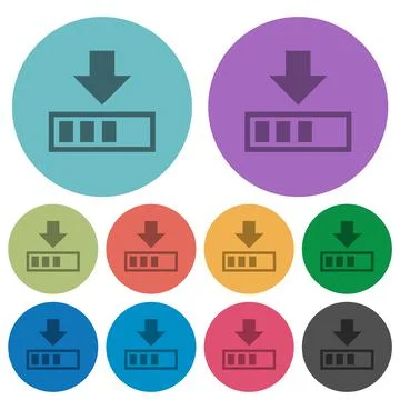 Download in progress color darker flat icons Stock Illustration