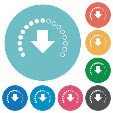 Download in progress flat round icons 스톡 일러스트