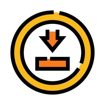 Download progress icon with arrow and circle interface Stock Illustration
