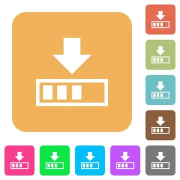 Download in progress rounded square flat icons イラスト素材