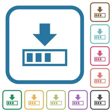 Download in progress simple icons Illustrazione stock