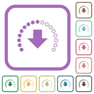 Download in progress simple icons Illustrazione stock