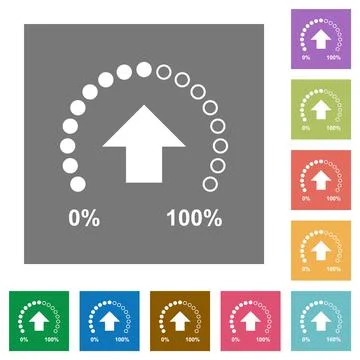 Download in progress square flat icons Stock Illustration
