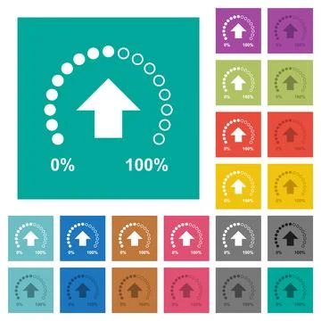 Download in progress square flat multi colored icons Ilustración de archivo