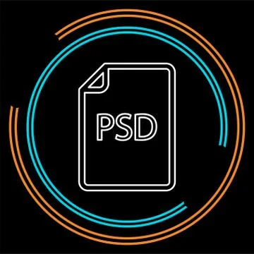 Download PSD document icon - vector file format Illustrazione stock