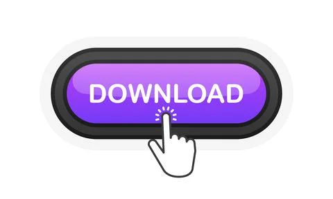 Download red realistic 3D button isolated on white background. Hand clicked.  Stock Illustration
