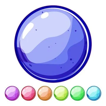 Download round game button cartoon vector graphic Illustrazione stock