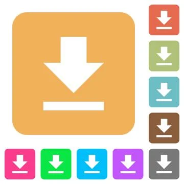 Download rounded square flat icons Stock Illustration