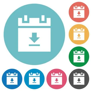 Download schedule data flat round icons Illustrazione stock