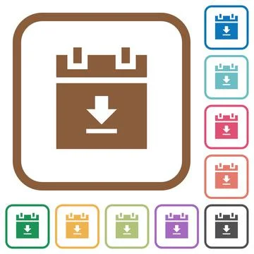 Download schedule data simple icons Stock Illustration