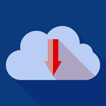 Download sign on cloud flat design vector イラスト素材