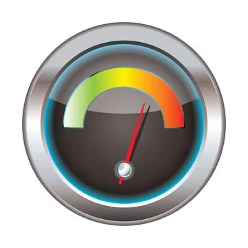 Download speedometer Internet or web download icon with bright dial for sp... Stock Photos