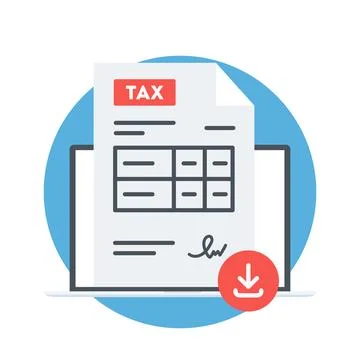 Download tax return form vector icon in circle Stock Illustration
