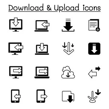 Download &amp; Upload icons set vector illustration graphic design イラスト素材
