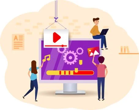Download video to your computer. Update system. Stock Illustration