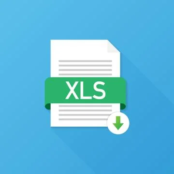 Download XLS button. Downloading document concept. File with XLS label and do Stock Illustration