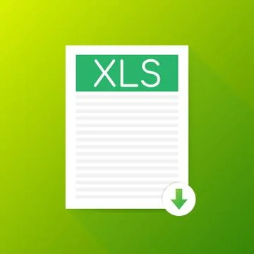 Download XLS button. Downloading document concept. File with XLS label and do Stock Illustration