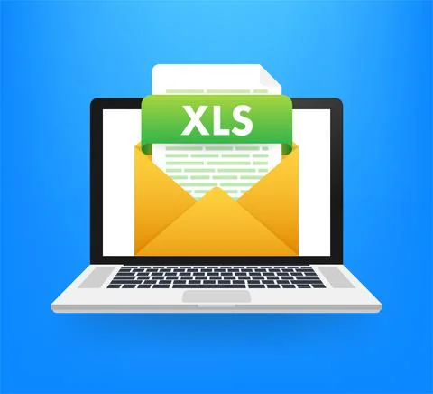 Download XLS button. Downloading document concept. File with XLS label and down Stock Illustration