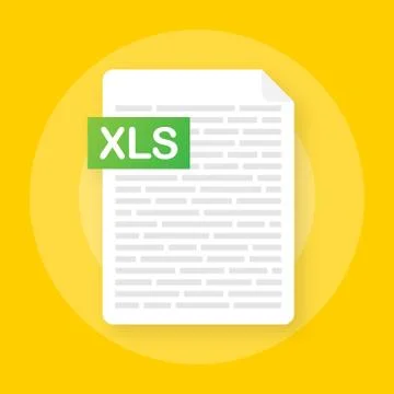 Download XLS button on laptop screen. Downloading document concept. File with Stock Illustration