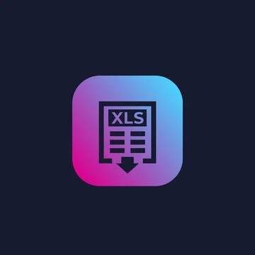 Download xls document vector icon Stock Illustration