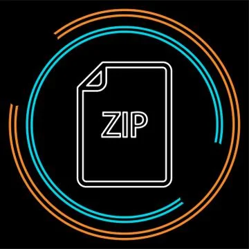 Download ZIP document icon - vector file format Stock Illustration