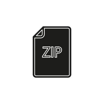 Download ZIP document icon - vector file format symbol Illustrazione stock