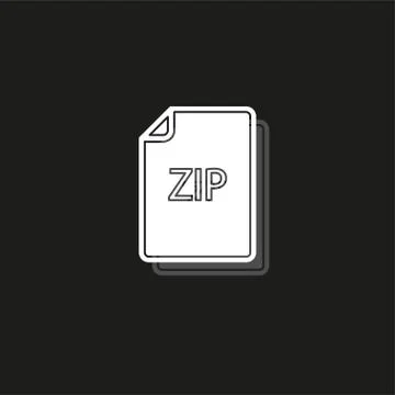 Download ZIP document icon - vector file format symbol Stock Illustration