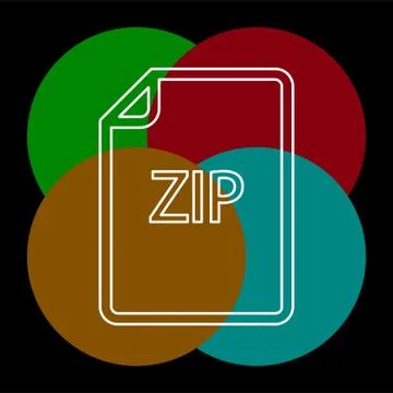 Download ZIP document icon - vector file format 스톡 일러스트