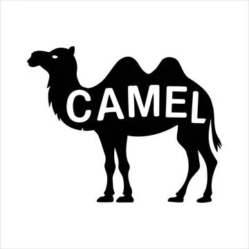 Downloadable Camel Negative Space Typography Vector for Branding Stock Illustration