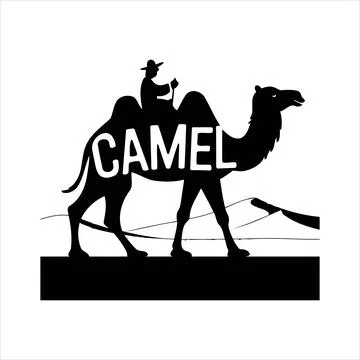Downloadable Camel Negative Space Typography Vector for Branding Stockillustratie