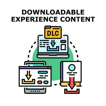 Downloadable content experience across multiple digital devices イラスト素材