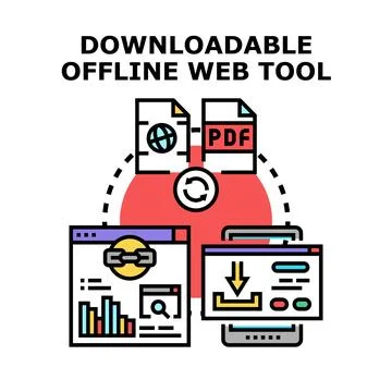 Downloadable offline web tool concept illustrating data access 스톡 일러스트