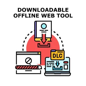 Downloadable offline web tool concept for computing Stock Illustration