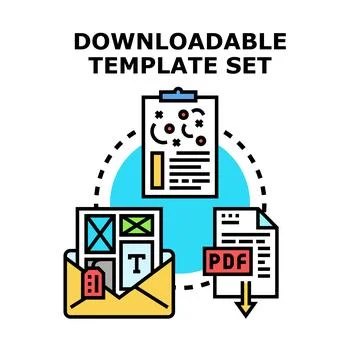 Downloadable template set for business documents and reports Ilustração Stock
