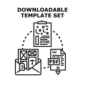 Downloadable template set for business documents and reports Stock Illustration
