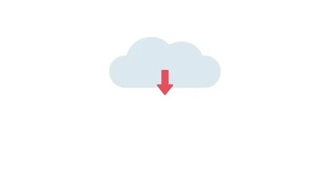 Downloader icon featuring a cloud with a downward arrow. Stock Footage 334021148