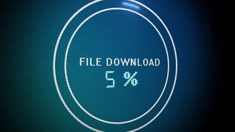 Downloading and uploading process animation with percentage. Blue color. HD 1080 Video stock 75001175