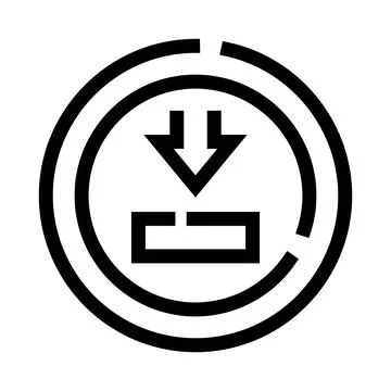 Downloading arrows to a rectangle box on circle Stock Illustration