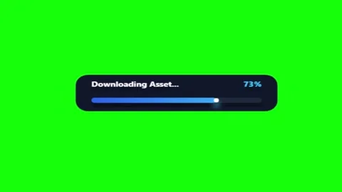 Downloading Asset progress bar animation with percentage counter against a .. Stock Footage 344709726