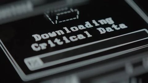 Downloading Critical Data, progress percentage, macro view 스톡 동영상 292448329