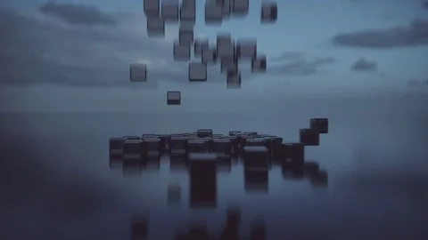 Downloading data blocks from the cloud. Stock Footage 82427524