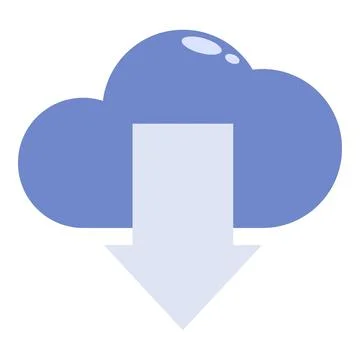 Downloading data from cloud storage service icon Stock Illustration