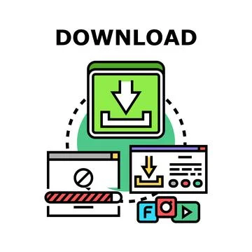 Downloading data to a digital storage device Stock Illustration