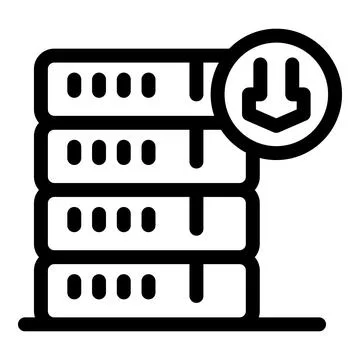 Downloading data from server, efficient data transfer and storage icon Illustrazione stock