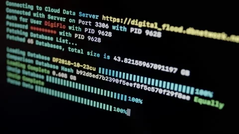 Downloading Databases from Cloud Server and Parse Data Stock Footage 158864181