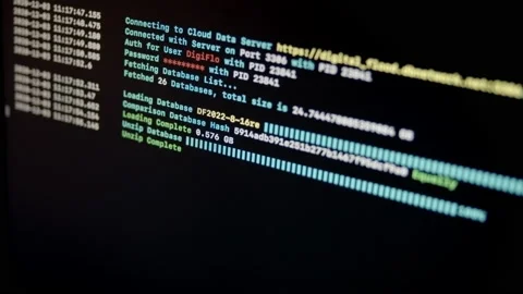 Downloading Databases from Cloud Server and Parse Data Stock Footage 158864489