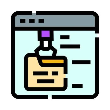 Downloading document data from server to computer 스톡 일러스트