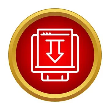 Downloading document icon showing file transfer process Stock Illustration