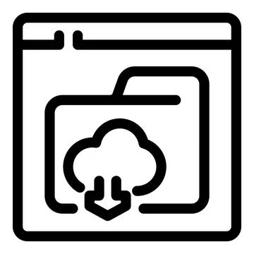 Downloading files from cloud storage using web browser Stock Illustration