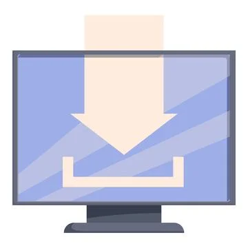 Downloading files to computer through display screen イラスト素材